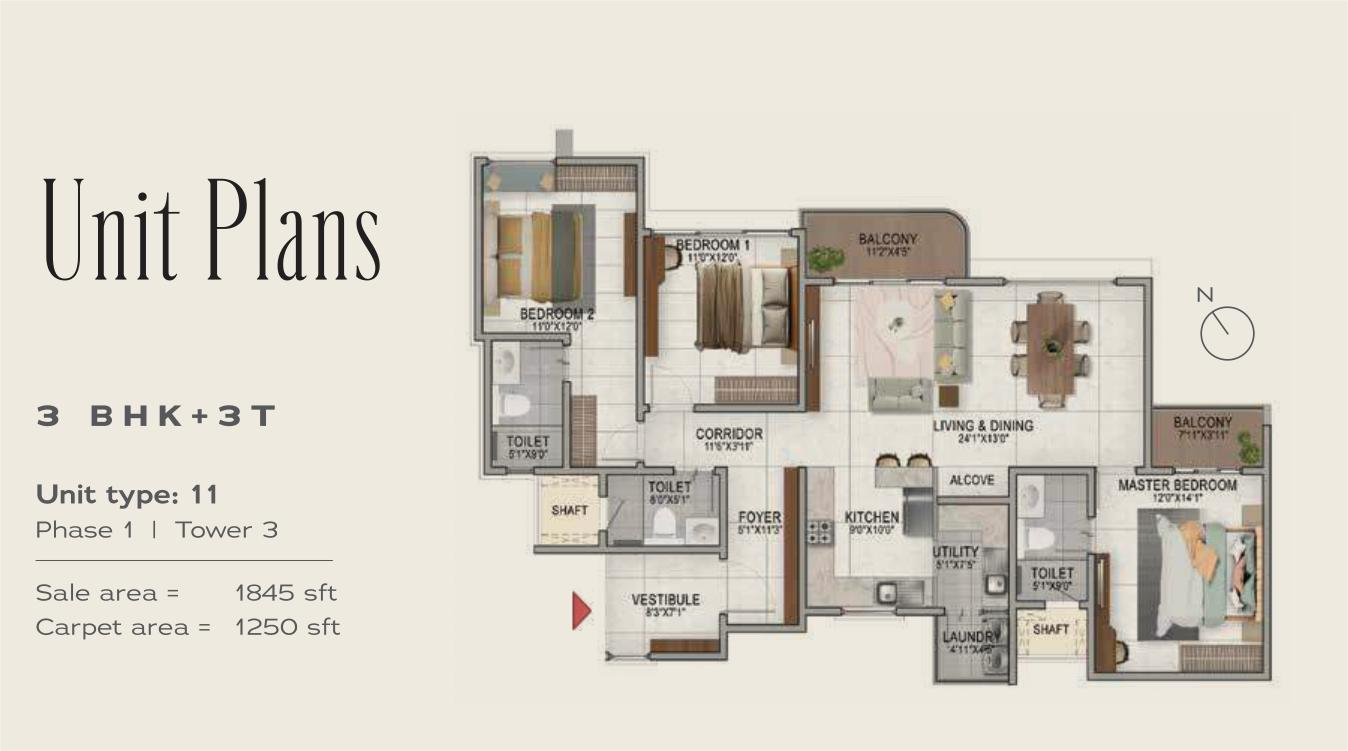 2BHK Floor Plan