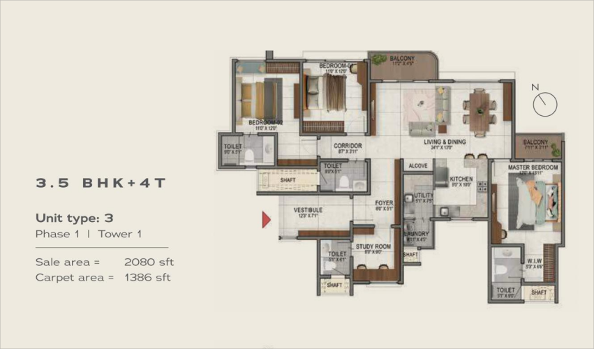 3.5BHK Floor Plan