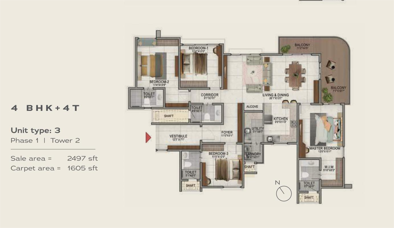 4BHK Floor Plan